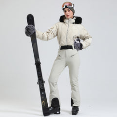 MARKERWAY Women's Vogue Fleece-Lined Mountain Chic Ski Jumpsuit