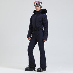 MARKERWAY Women's Vogue Fleece-Lined Mountain Chic Ski Jumpsuit