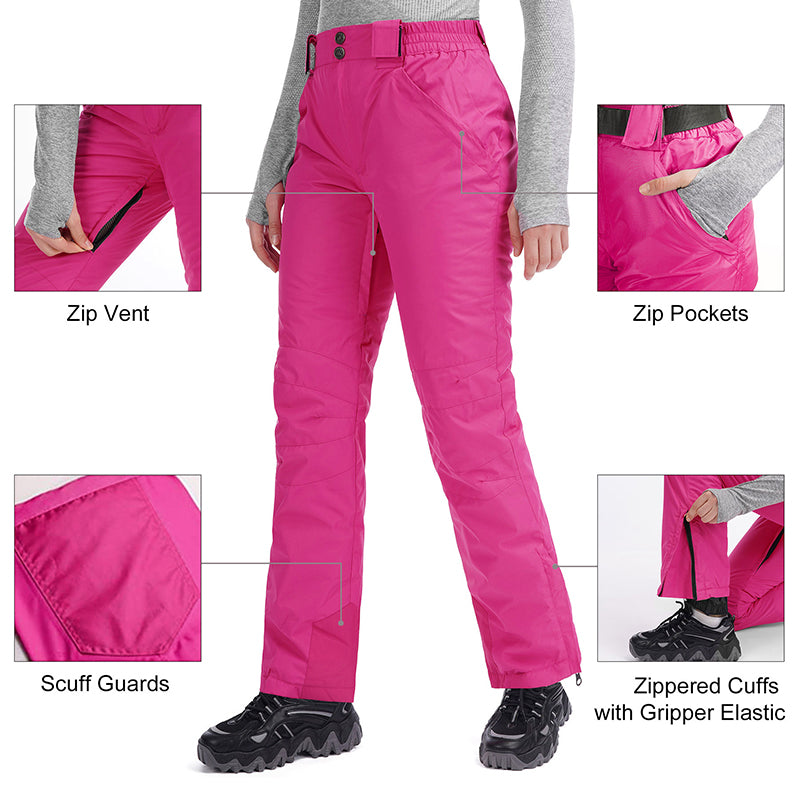 MARKERWAY Women’s Snow Pants With Belt