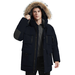 MARKERWAY Men's Parka Jacket Hooded Insulated Thicken Parka