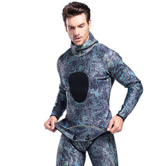 2-Pieces Hooded Wetsuit Suit 3mm Neoprene Diving Top +Diving Vest
