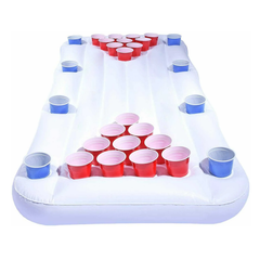 MARKERWAY Inflatable Pool Party Floating Beer Pong Table