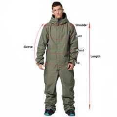 MARKERWAY Men's One Piece Stylish Ski Suits Winter Jumpsuit Snowsuits