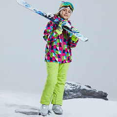 Big Girl's 2-Piece Colorblock Snow Pants and Jacket Snowsuit Ski Suit