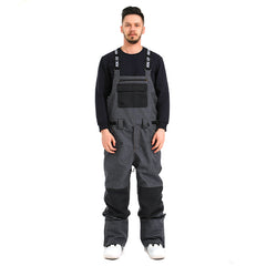 MARKERWAY Men's Colorblock Snow Bibs Pants