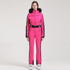 MARKERWAY Women's Classic Faux-Fur Trim Dawn Ski Suit