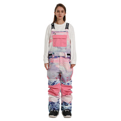 MARKERWAY Women's Colorblock Snow Bibs Pants