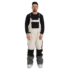 MARKERWAY Men's Colorblock Snow Bibs Pants