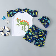 Kids Toddler Two Pieces Cartoon Animal Swimsuit Rashguard Set