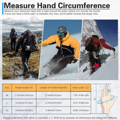 MARKERWAY Winter Warm 5 Layer Waterproof Ski Gloves