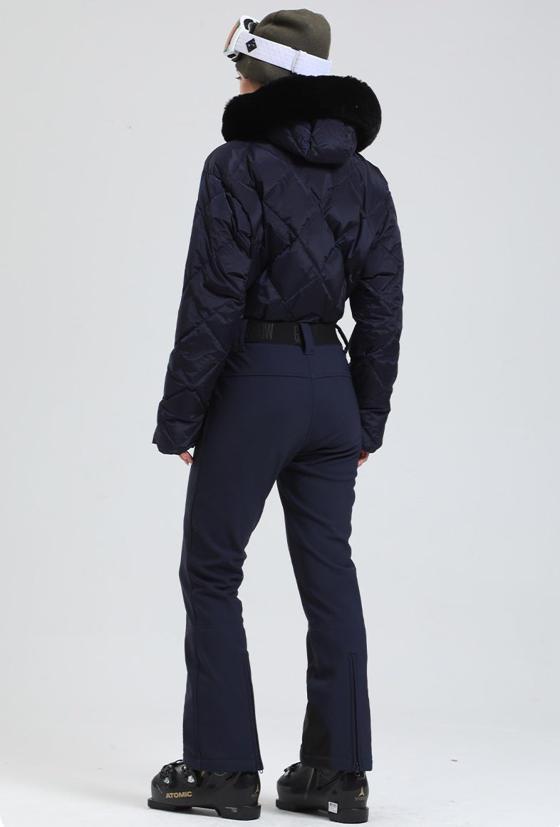 MARKERWAY Women's Vogue Fleece-Lined Mountain Chic Ski Jumpsuit