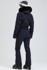 MARKERWAY Women's Vogue Fleece-Lined Mountain Chic Ski Jumpsuit