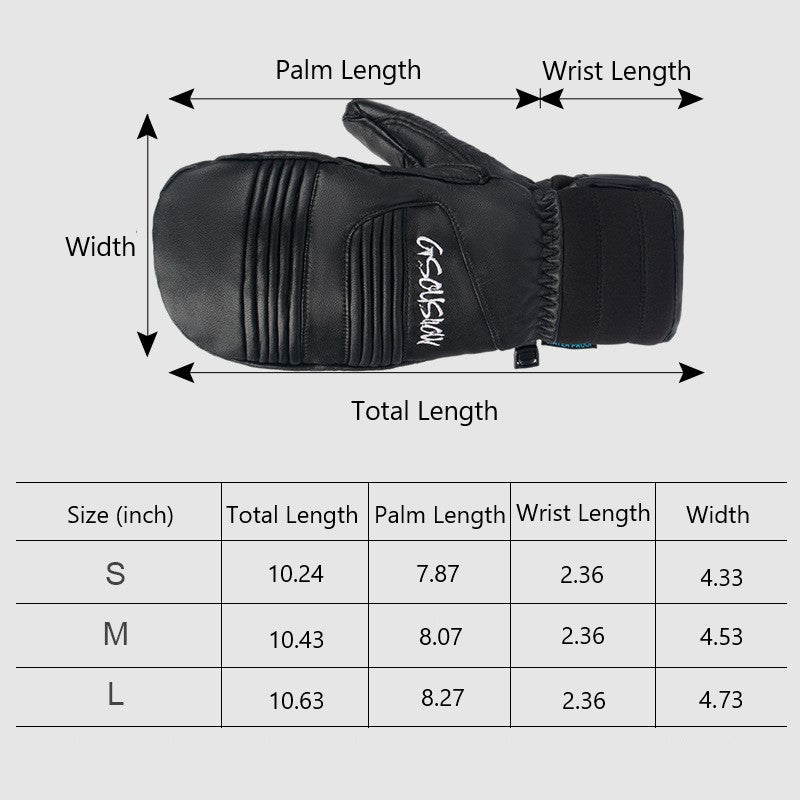 MARKERWAYWaterproof Leather Ski Snowboard Gloves for Men & Women