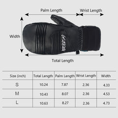 MARKERWAYWaterproof Leather Ski Snowboard Gloves for Men & Women
