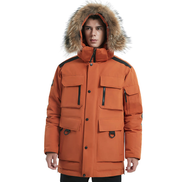 ESSAY SHOCKWAVE PARKA　Orange MARKERWAY Men's Parka Jacket Hooded Insulated Thicken Parka