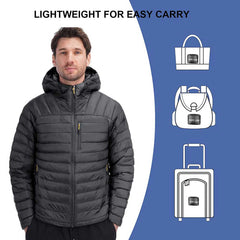 Men's Packable Hooded Down Jacket