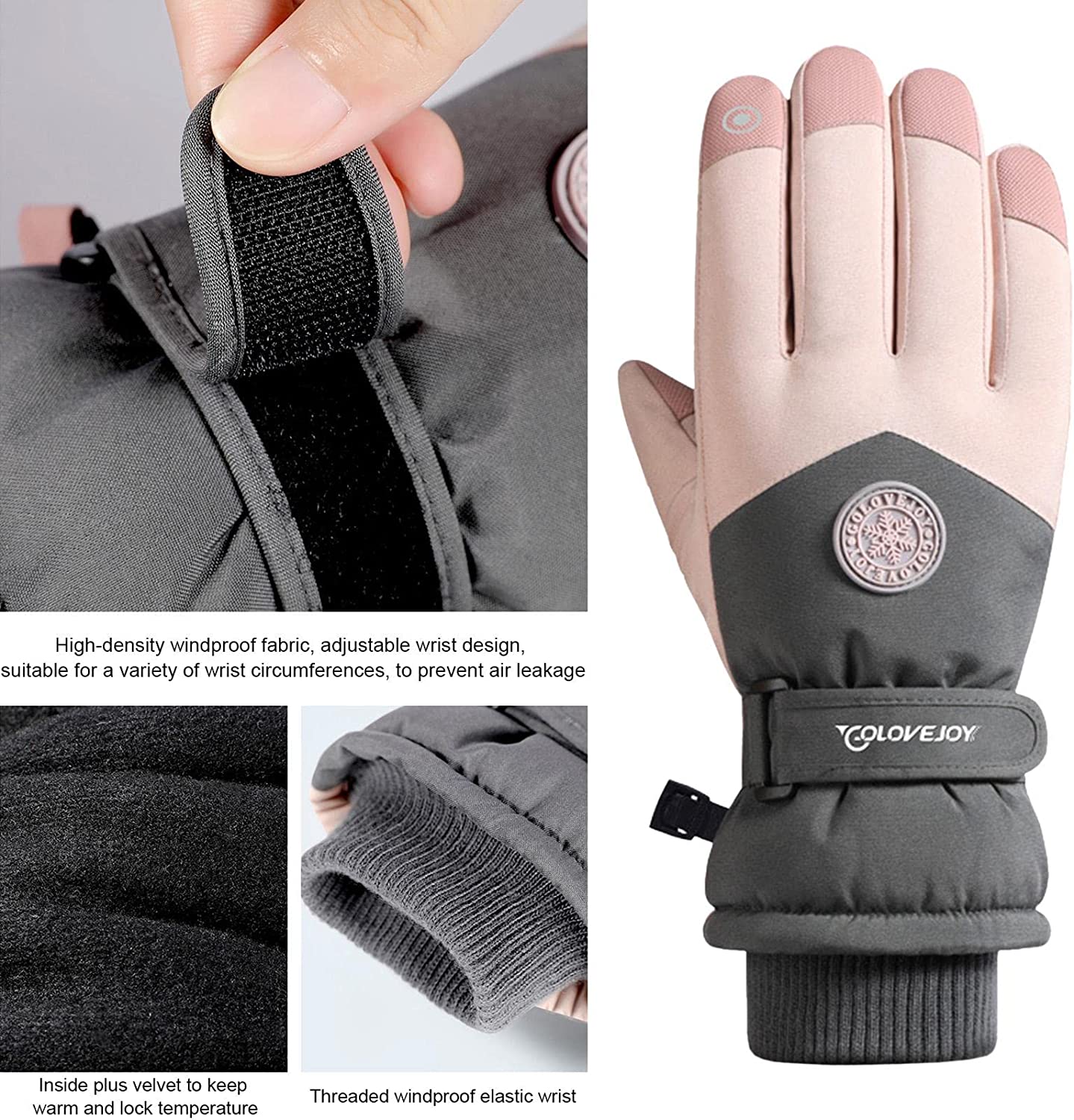 MARKERWAY Waterproof Thermal Gloves Warm Snow Gloves for Men and Women