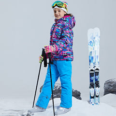 Big Girl's 2-Piece Colorblock Snow Pants and Jacket Snowsuit Ski Suit
