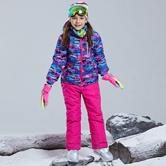 Big Girl's 2-Piece Colorblock Snow Pants and Jacket Snowsuit Ski Suit