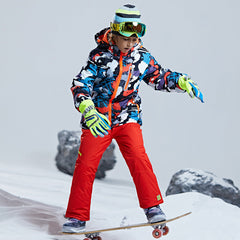 Big Boy's 2-Piece Colorblock Snow Pants and Jacket Snowsuit Ski Suit