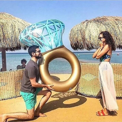 Inflatable Diamond Ring Pool Float For Adults And Kids