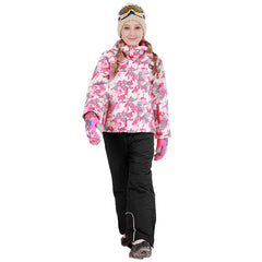 MARKERWAY Kids Snowboard Colorful Printed Ski Jacket and Pants