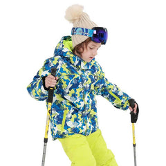 MARKERWAY Kids Snowboard Colorful Printed Ski Jacket and Pants