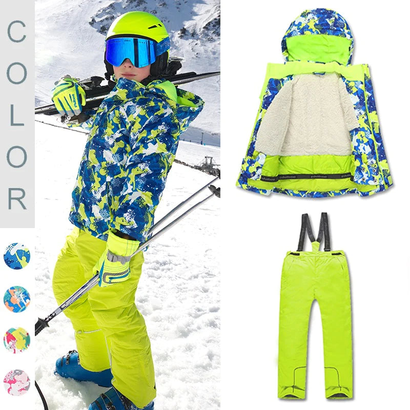 Children's Ski Suit Suit, Windproof And Waterproof, Warm And Breathable,  Boys And Girls Winter Outdoor Fashion Cold-Proof Clothes Jacket Pants  (Pink),XL : : Fashion