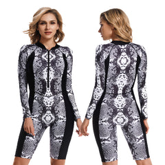 Women's Long Sleeve Wetsuit Print Surfwear UPF 50+ Rash Guard