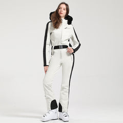 MARKERWAY Women's Classic Faux-Fur Trim Dawn Ski Suit