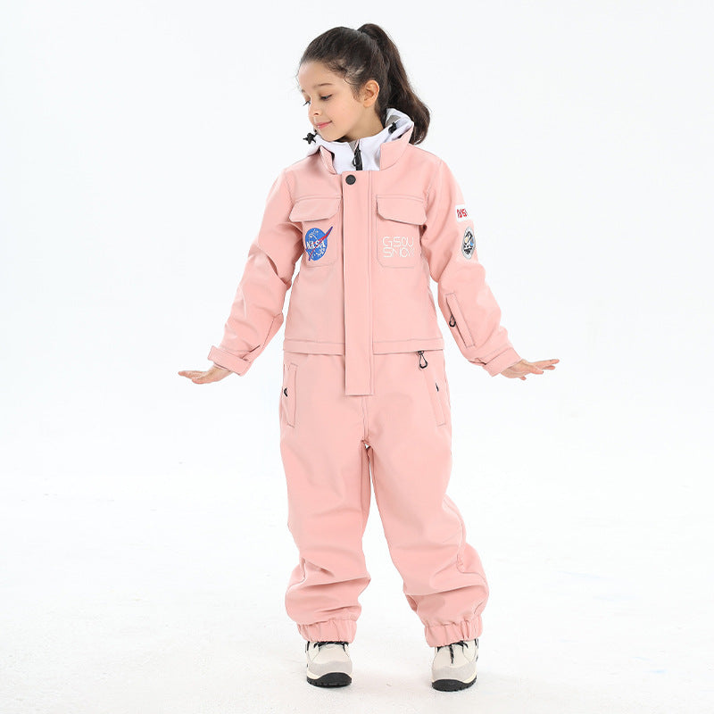 MARKERWAY Kids Ski Suit Boys Girls One Piece Snowsuits